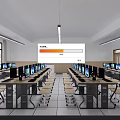 Modern Classroom Computer Classroom 3d model