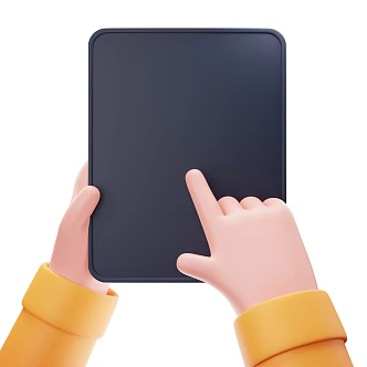 Modern Tablet Cartoon Small Gesture Cartoon Computer 3d model