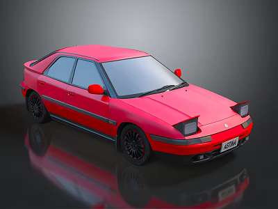 Pink Sedan Car With Modern Design Shiny Exterior And Black Wheels 3d model