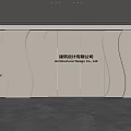 Modern Front Desk Background Wall Simple Background Wall Front Desk Reception Area Background Wall Company Front Desk Background Wall 3d model