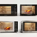 Black Decker Modern Design Microwaves With Different Colors For Kitchen Appliances 3d model