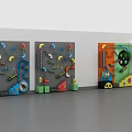 Colorful Kids Playground With Interactive Wall Mounted Play Panels And Gear Elements 3d model