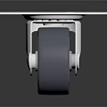 Swivel Caster Wheel Featuring Silver Square Plate And Gray Rubber Tire For Industrial Use