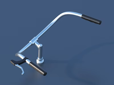 Sturdy Metal Fitness Equipment With Curved Bar And Black Grips For Home Use 3d model