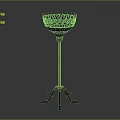 Vintage Metal Floor Candlestick With Intricate Hollow Top And Three Legged Base