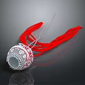 Decorative Silver Circular Necklace Pendant with Red Rope and Intricate Pattern