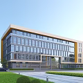 Modern Industrial Factory Building With Glass Facade Multi storey Structure And Landscaped Surroundings