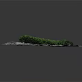Natural Landscape Model With Green Vegetation Water And Rocky Terrain