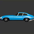 Bright Blue Classic Sports Car With Sleek Body And Reflective Surface