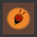 Cartoon Character And Creature With Yellow Shell Like Body Red Spines And Orange Glow Background