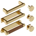 Golden Door Handles With Various Modern Designs And Wooden Accents For Home Decor