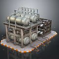 Large Scale Industrial Equipment Setup With Metal Tanks Pipes And Multi layer Structure