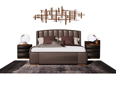 Modern background double bed double bed set model