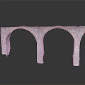 Gray Stone Arch Structure With Three Arches And Textured Design Details 3d model