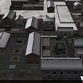 Scenic Aerial View Of Snowy Village With Traditional Houses Paths And Snow Covered Roofs