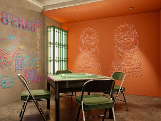 Modern Chess and Card Room Port Mahjong Hall Box 3d model