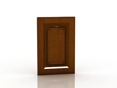 Classic Wooden Swing Door With Brown Panel Design For Interior Use 3d model
