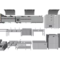 Stainless Steel Commercial Kitchen Appliances With Worktables Refrigerators And Ovens