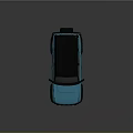 Blue Retro SUV With Black Roof And Wheels Off Road Design