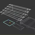 Industrial Metal Staircase Structure With Steps Tread Plates And Frame Components