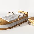 Modern Children's Bed Solid Wood Boat-shaped Creative Children's Bed 3d model