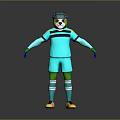 Cartoon Bear Game Movie Character Wearing Blue Sports Jersey Green Shorts And Helmet
