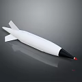 Modern Weapon Missile With White Body Black Tip And Red End Streamlined Design