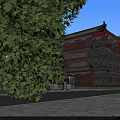 Ancient Architecture Complex With Traditional Layout Scenic Greenery Plaza Roads And Parking