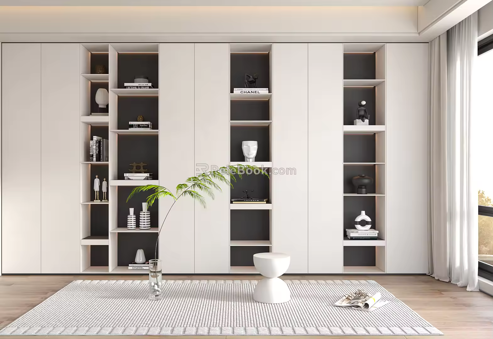 Modern bookcase 3d model