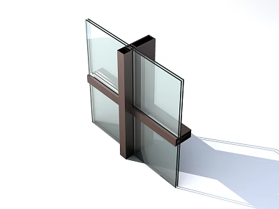 Modern Building Facade With Glass Panels And Metal Frame Structural Design 3d model
