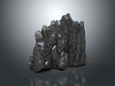 Dark Rock like Scenic Structure With Angular Edges And Irregular Texture 3d model