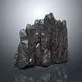 Dark Rock like Scenic Structure With Angular Edges And Irregular Texture 3d model