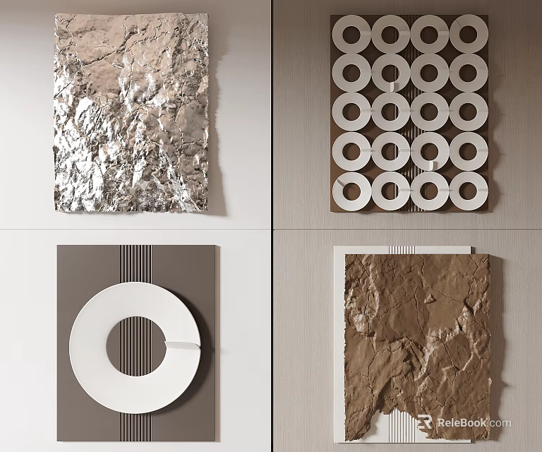 Modern Textured Wall Decorations With Diverse Designs 3d model