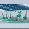 Future Architecture Design With Solar Panel Roof And Sustainable Green Energy Elements