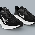 Black And White Running Shoes With Mesh Upper Breathable Athletic Design