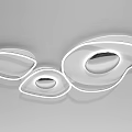 Modern Oval Ceiling Lights With Stylish Design White Frame And LED Glow 3d model