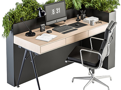 modern office desk and chair model