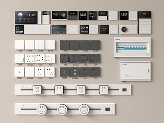 Modern switch socket removable socket 3d model