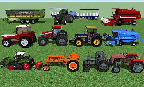 Modern Agricultural Machinery Agricultural Machinery Equipment Tractor Harvester 3d model