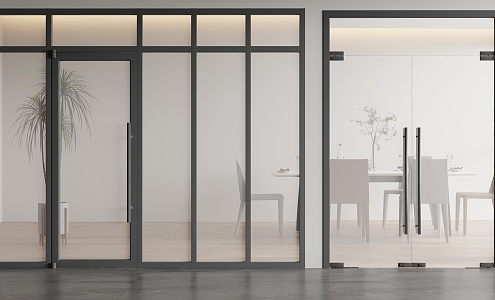 Modern Office Glass Double Door Commercial Office Glass Double Door 3d model