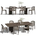 Nordic Dining Table and Chair Combination 3d model