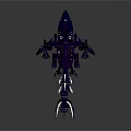 Purple Mechanical Sci Fi Weapon With Spikes Gears And Wing Like Structures 3d model