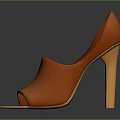 Pair Of Orange Open Toe High Heels With Sleek Design And Stiletto Heel