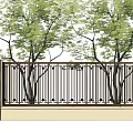 New Chinese-style Enclosure Wall 3d model