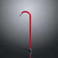 Red Curved Metal Crowbar Tool With Sharp Tips And Durable Construction