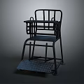 Sturdy Black Metal Baby High Chair With Tray And Footrest Design
