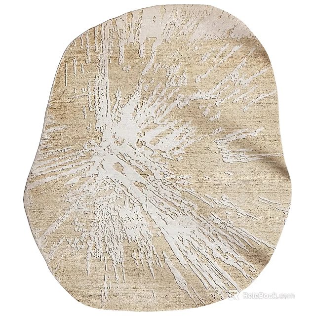 Square Carpet With Modern Beige And White Abstract Splash Pattern For Home Decor 3d model