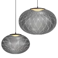 Modern Round Mesh Pendant Lights With Metallic Texture For Ceiling Hanging