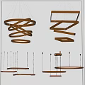 Modern Metallic Chandeliers With Spiral Geometric And Circular Hanging Designs For Interior Decor