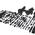 Science and technology sense mechanical components space components futuristic parts combination 3d model